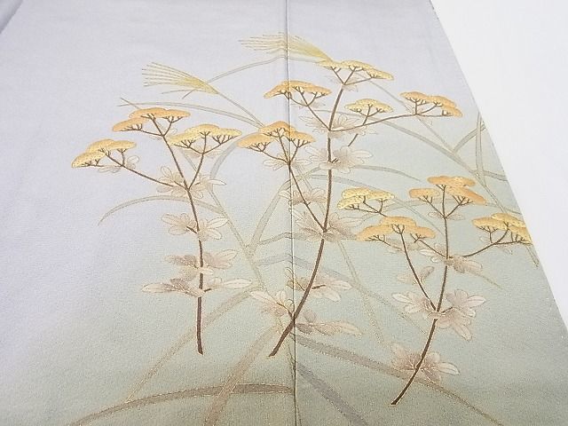 平和屋-こころ店■訪問着　花蝶文　暈し染　金彩　着丈169.5cm　裄丈68cm　正絹　逸品　A-ck6616_画像8