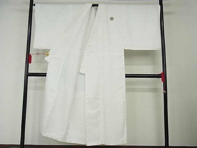 平和屋-こころ店■男性　色紋付　羽織セット　菱文　キングサイズ　洗える着物　1B-np561_画像2
