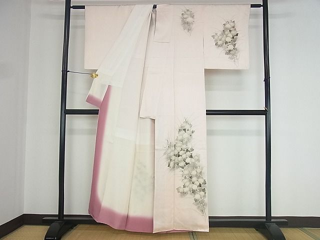 平和屋2■訪問着　手描き　枝菊　逸品　du3205_画像2