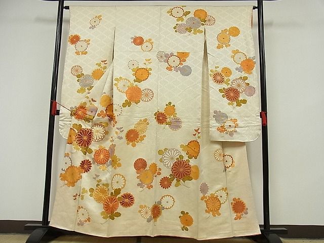 平和屋-こころ店■豪華振袖 駒刺繍 草花文 金彩 着丈158cm 裄丈63cm 正絹 逸品 1B-np645の画像1