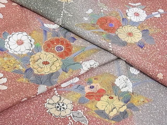 平和屋-こころ店□訪問着　刺繍　絞り　辻が花　松皮菱花文　暈し染め　金彩　着丈168cm　裄丈67.5cm　正絹　逸品　3kk1948_画像10