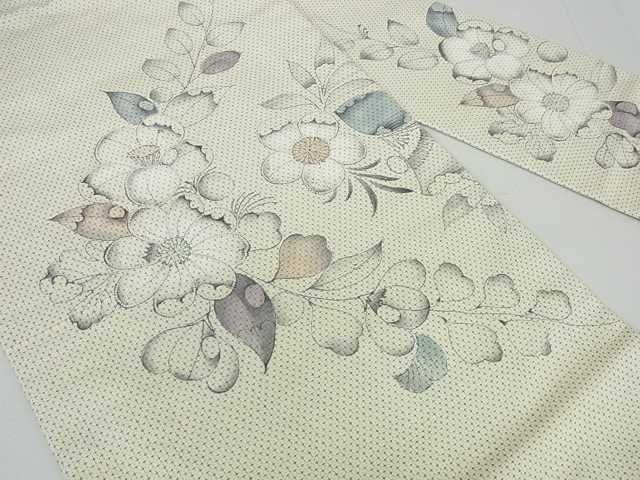 平和屋2■中国三大刺繍　相良刺繍　九寸名古屋帯　紬地　辻が花　手描き　逸品　az6434_画像3