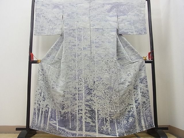 平和屋野田店■訪問着　樋口敦也　樹林風景文　逸品　n-kg4700_画像1