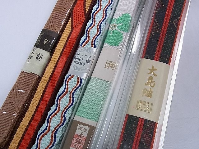 平和屋1■佐賀錦　和装小物　上質な帯締め10本セット　大島紬　雅流　高麗組　金糸　三越扱い　逸品　未使用　ev1673_画像6