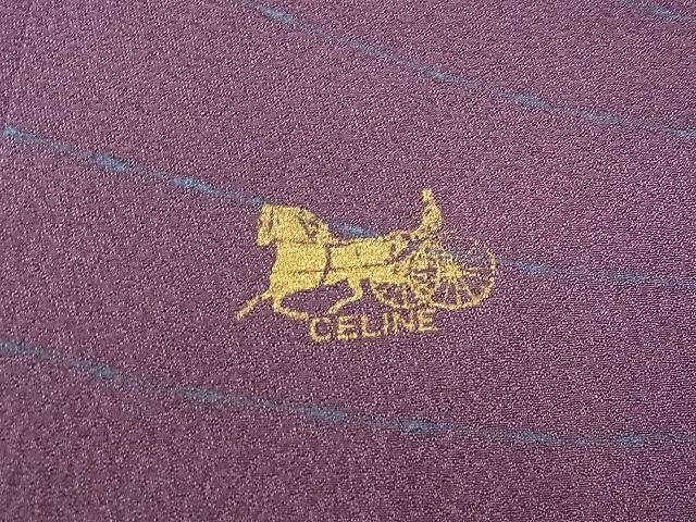 平和屋-こころ店■ファッションブランド　CELINE　セリーヌ　訪問着　立波文　海松茶色　着丈166.5cm　裄丈66cm　正絹　逸品　A-ta7350_画像6