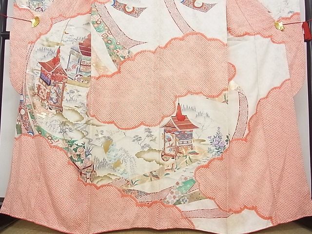 平和屋-こころ店■豪華振袖 御所車飛鳥花文 金銀彩 着丈161.5cm 裄丈65cm 正絹 逸品 1B-wt837の画像3