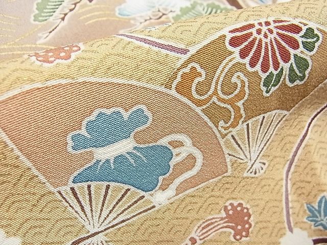 平和屋2■豪華色留袖　作家物　吉祥飛鶴花文　暈し染め　金彩　逸品　ox4354_画像7