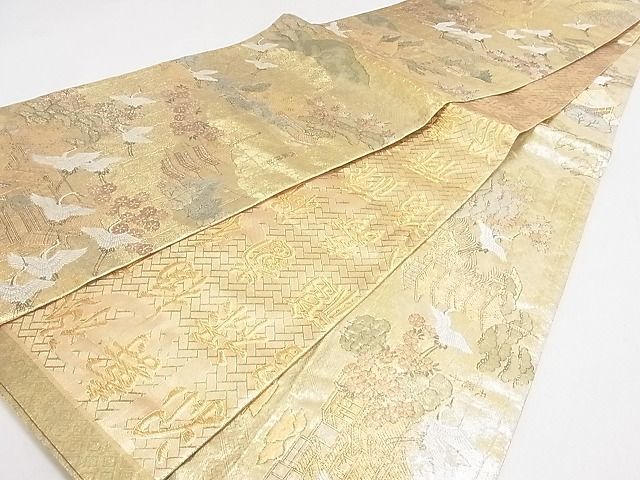 平和屋2■両面全景全通柄袋帯　車山清水寺　文字　本金箔　逸品　ab4313_画像9