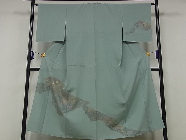 平和屋-こころ店■訪問着　単衣　竹屋町刺繍　金銀彩　着丈152cm　裄丈65cm　正絹　逸品　mop007