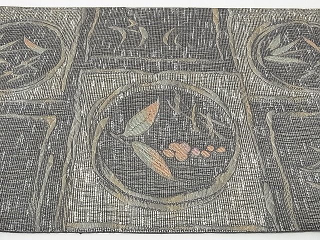 平和屋-こころ店■八寸名古屋帯 花丸文 正絹 逸品 A-hg693の画像3