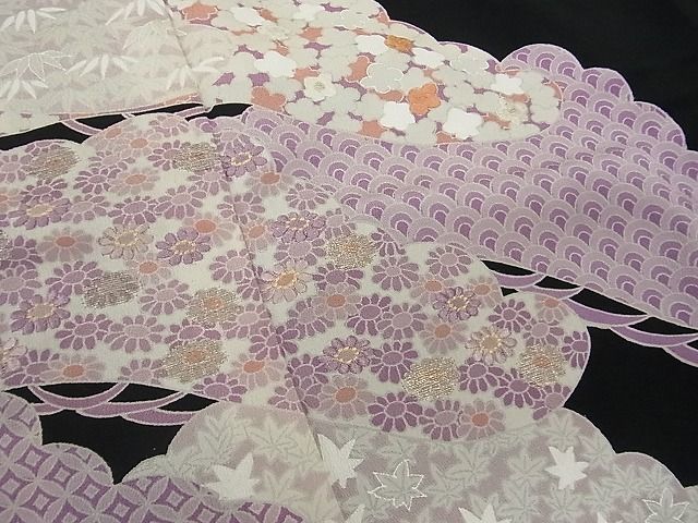 平和屋-こころ店■豪華黒留袖　刺繍　松竹梅文　着丈160cm　裄丈63cm　正絹　逸品　A-br7037_画像4