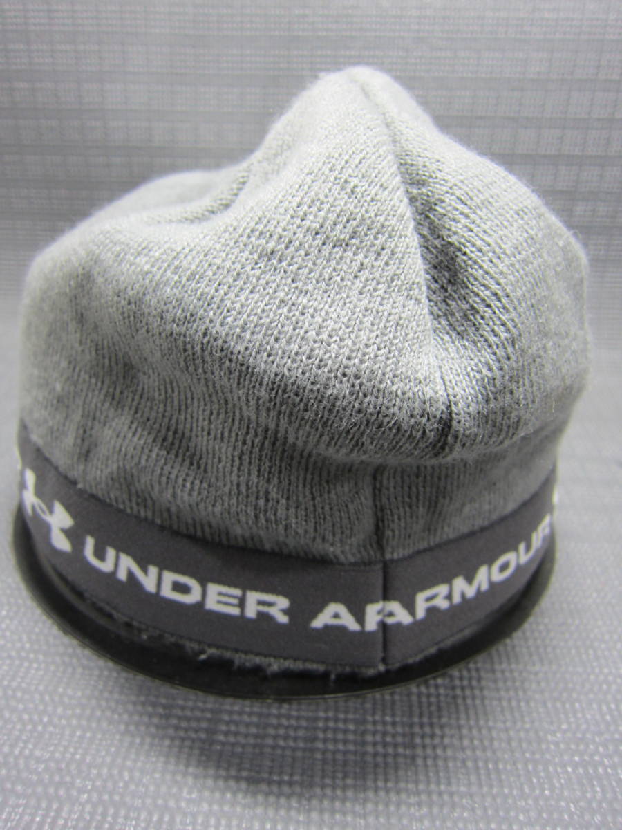 UNDER ARMOUR アンダーアーマー　ビーニー　ニットキャップ　ニット帽子　ゴルフ　グレー　フリーサイズ　S2312E②_画像4