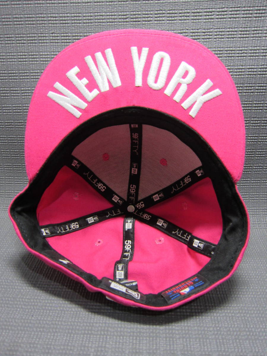 NEW ERA ニューエラ × NY ニューヨークヤンキース　59 FIFTY　キャップ　帽子　ピンク　55.8cm　J2312E_画像5