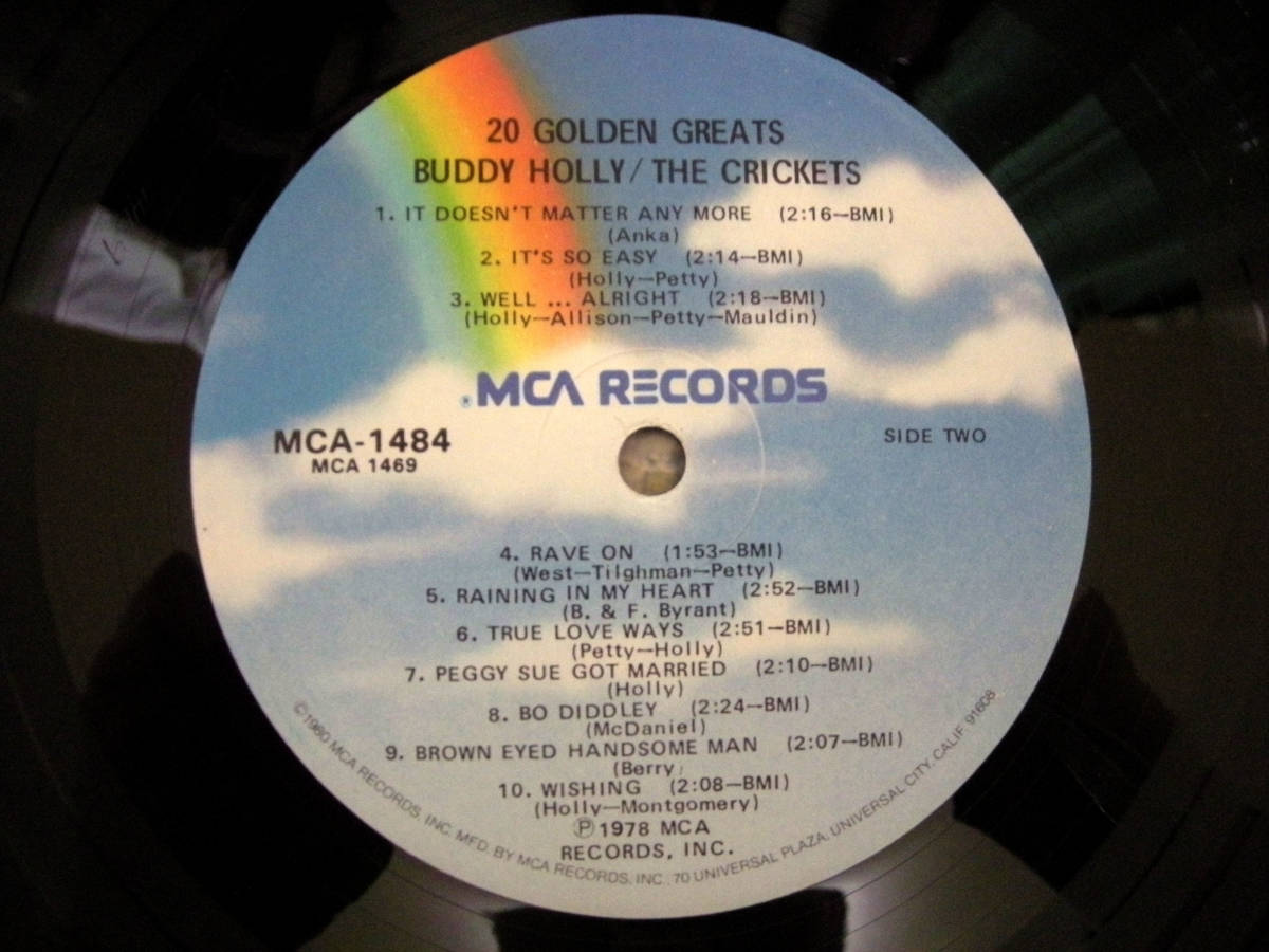 バディ・ホリー【US盤 LP】BUDDY HOLLY The Crickets 20 Golden Greats | MCA Records MCA-1484 (ロカビリー オールディーズ_画像6