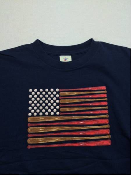 USA Flag BaseballビンテージTシャツ(アメリカ製)