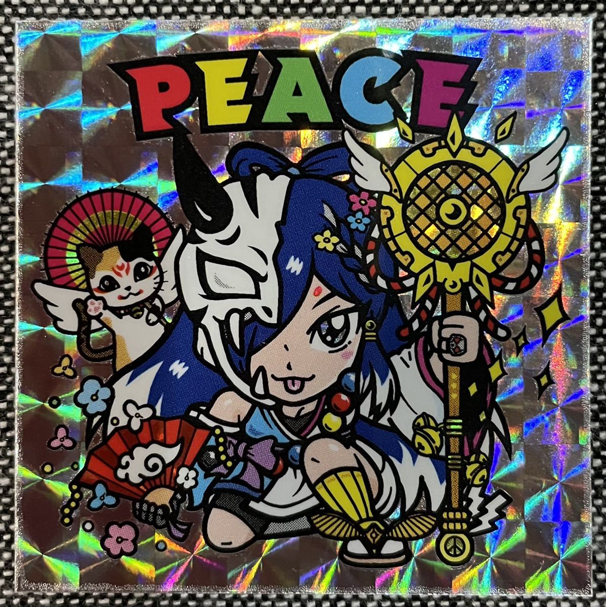 PEACE ピース 自作 シール 角プリ 銀 同人 ビックリマン風 os08_画像1