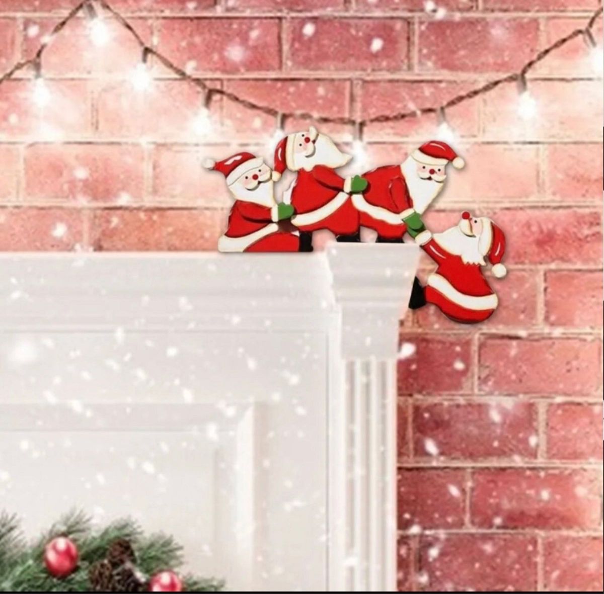 クリスマス　装飾　サンタ　ウッド　コーナーフレーム　雑貨　飾り　インテリア　北欧