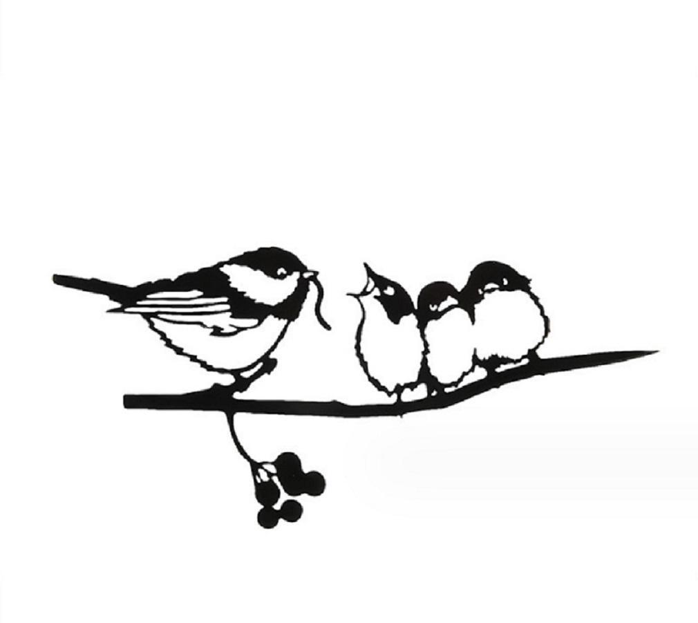 【匿名配送】野鳥の親子 オブジェ インテリア ガーデニング 雑貨 アイアンプレート 北欧　1-1_画像1