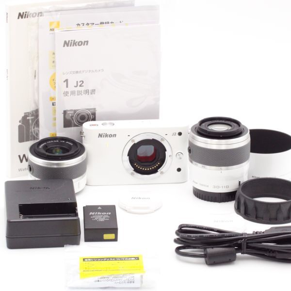 【極上品】 Nikon 1 J2 ダブルズームキット ホワイト ニコン #2686