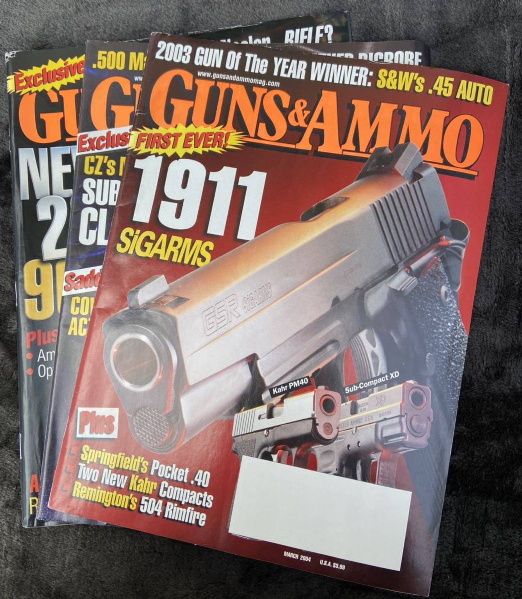 輸入雑誌　GUNs & AMMO 3冊セットです。　アメリカ雑誌　銃の専門誌　銃と弾丸の専門誌　(カラー写真多数)_3冊　セットです。