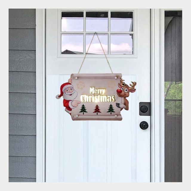 かわいいLEDライト　玄関　飾りクリスマス　雑貨　ドアサイン　パネル　プレート