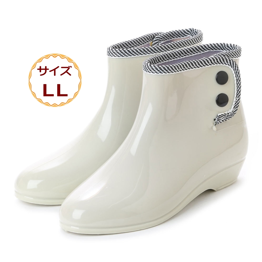  lady's Short rain boots gardening boots rain shoes light weight rain shoes boots waterproof beige 15031-beg-LL (24.0 - 24.5cm )