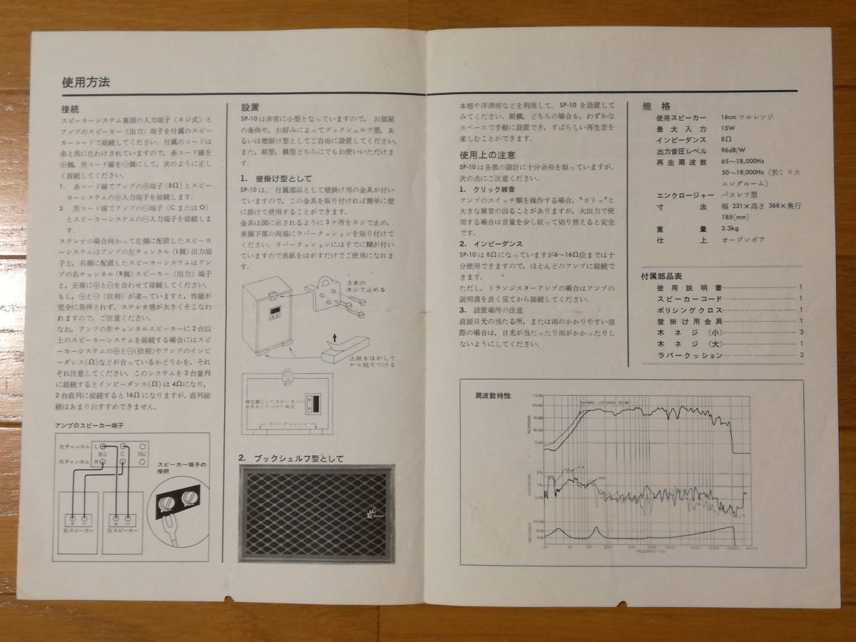  原文:山水電気　サンスイ　フルレンジ型　スピーカーシステム　SANSUI　SP-10　２本　元箱・取説付　動作良品