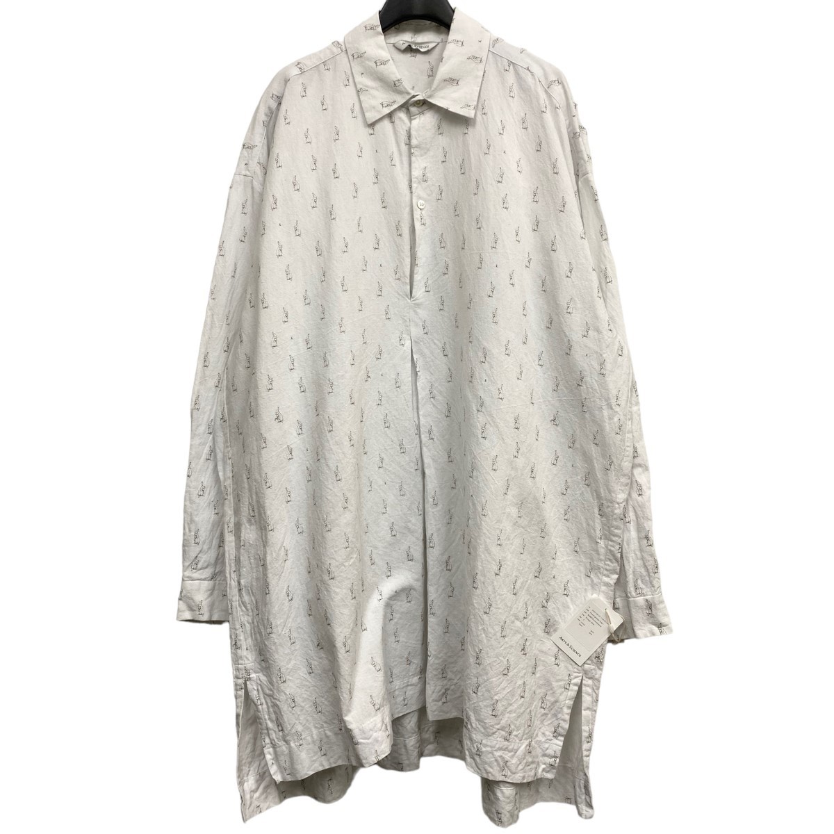 ARTS＆SCIENCE　 22AW French grampa long shirt Rabbitうさぎ総柄チュニックロング 商品番号：8069000097115_画像1