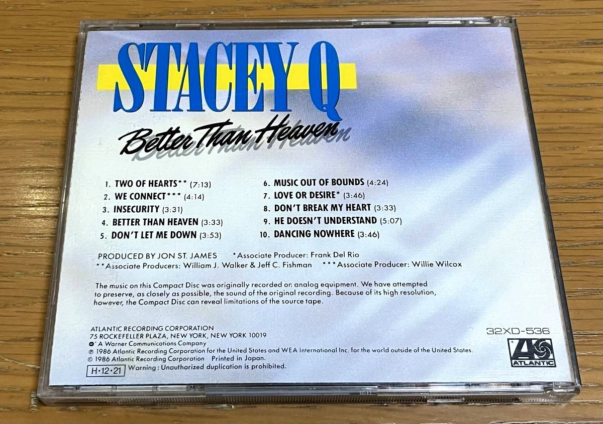 ステーシーQ / Stacey Q「ベター・ザン・ヘヴン / Better Than Heaven」CD _画像3