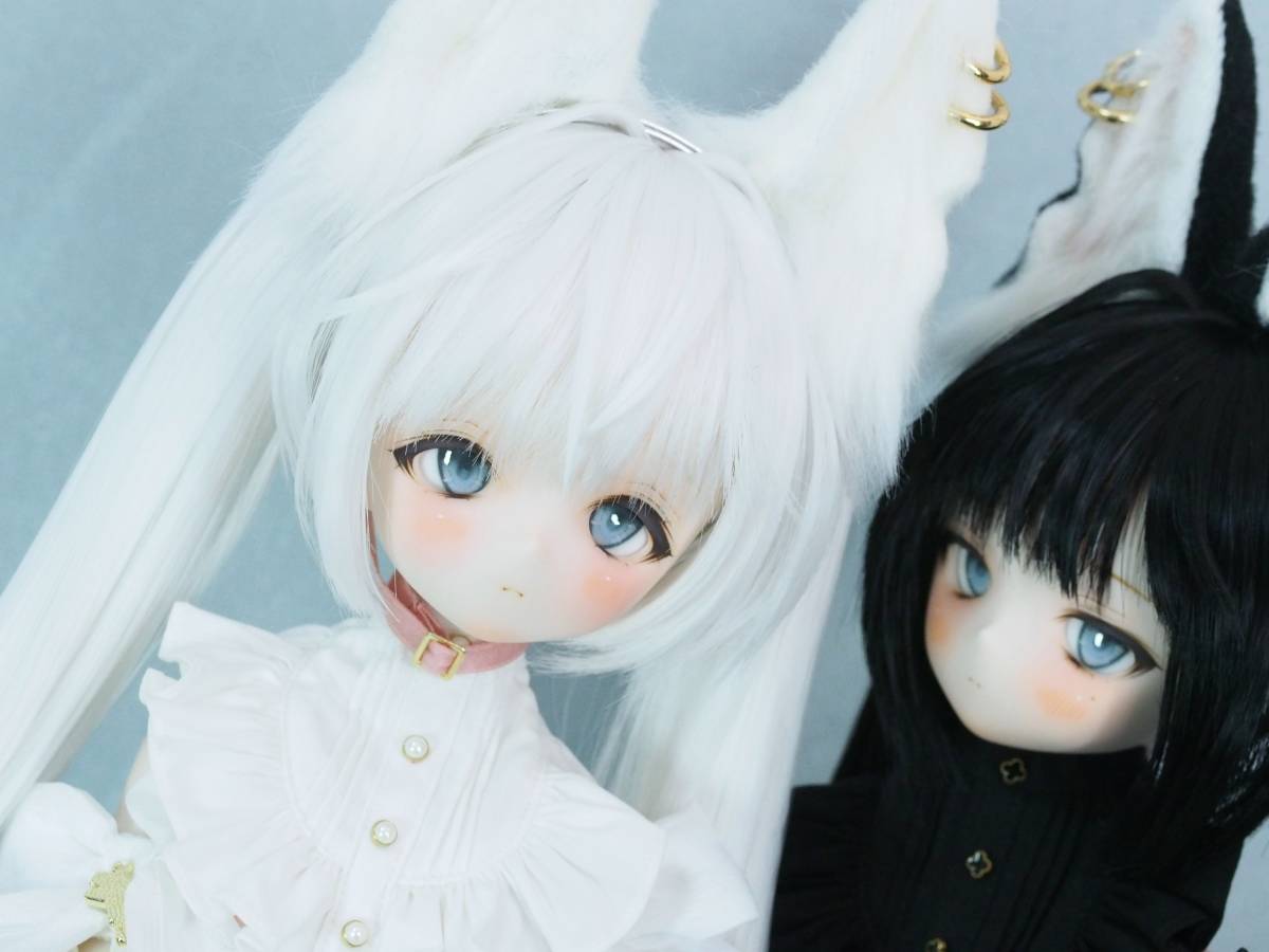 DDH-01 セミホワイト肌　カスタムヘッド＋デカールアイ＋カスタムウィッグ＋耳カチューシャ　※盛りありの為難あり【Miel☆Magical】_画像4