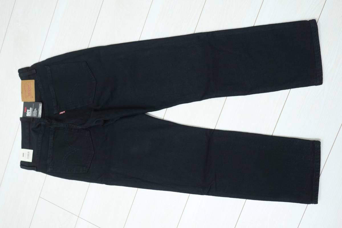 新品リーバイス36200-0085 W26/66cm 501 CROP Jeans ブラック/黒 ストレッチデニム BIG-E_画像6
