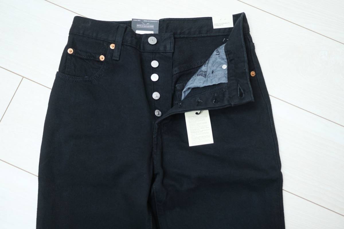 新品リーバイス36200-0085 W26/66cm 501 CROP Jeans ブラック/黒 ストレッチデニム BIG-E_画像3