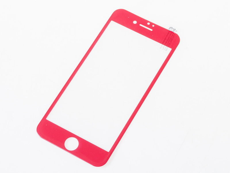 Apple iPhone 7/ 8用 3D曲面 ソフト縁 強化ガラス 前面 液晶保護フィルム 高光沢#レッド ZA-41576_画像1