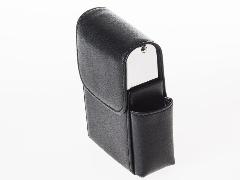  stylish PU leather made / card-case case card storage adjustment / cigarettes inserting cigarette case # Ray si- pattern / black ZA-36297