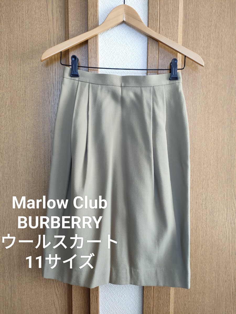 Marlow Club バーバリー 膝丈 ウール タイトスカート ベージュ 11