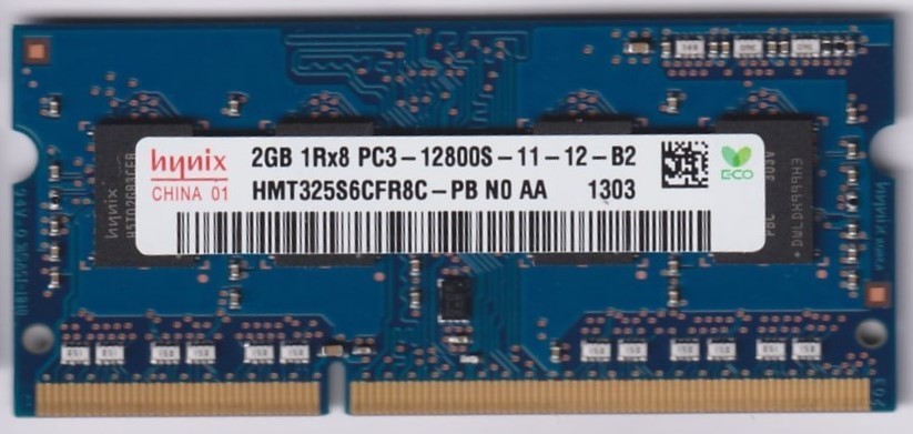 HYNIX PC3-12800S 2GB×2枚＝4GB　 DDR3 ノートPC用 メモリ 204ピン 動作確認済み_画像2
