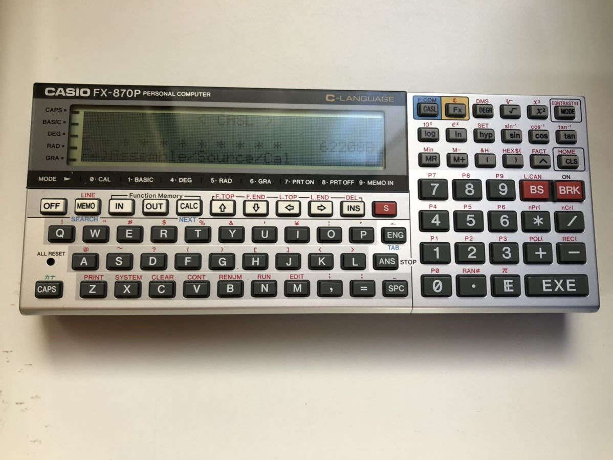 23M12-16N：CASIO ポケットコンピュータ FX -870P メモリなし C-LANGUAGE BASIC CASL_画像2