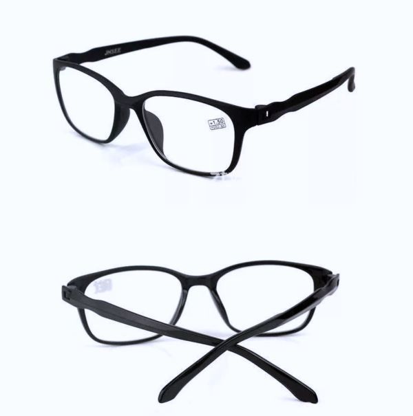 +2.0 blue light cut farsighted glasses leading sini Agras glasses men's lady's UV cut we Lynn ton square full rim man woman black 