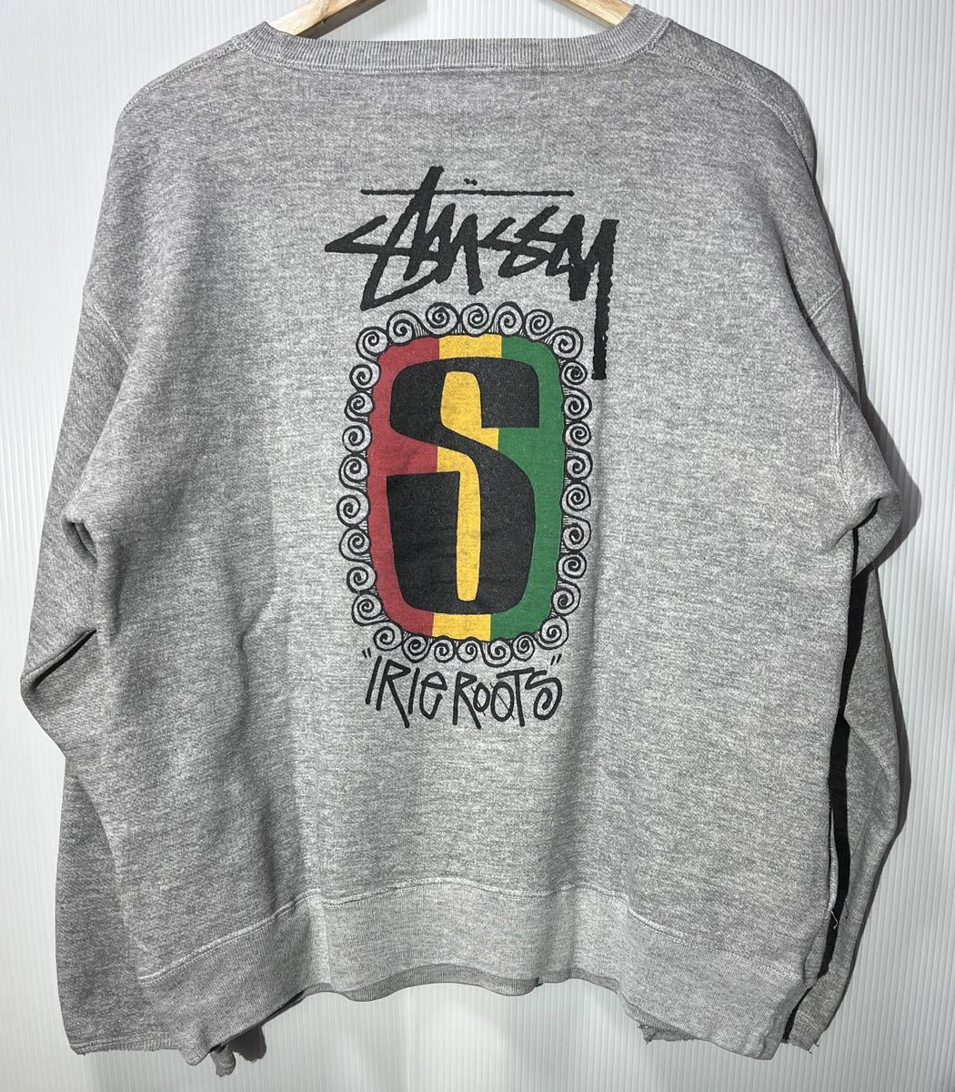 rare article 80s old stussy bootleg Crew sweat L gray made rare article 80s old stussy bootleg Crew sweat L gray made
