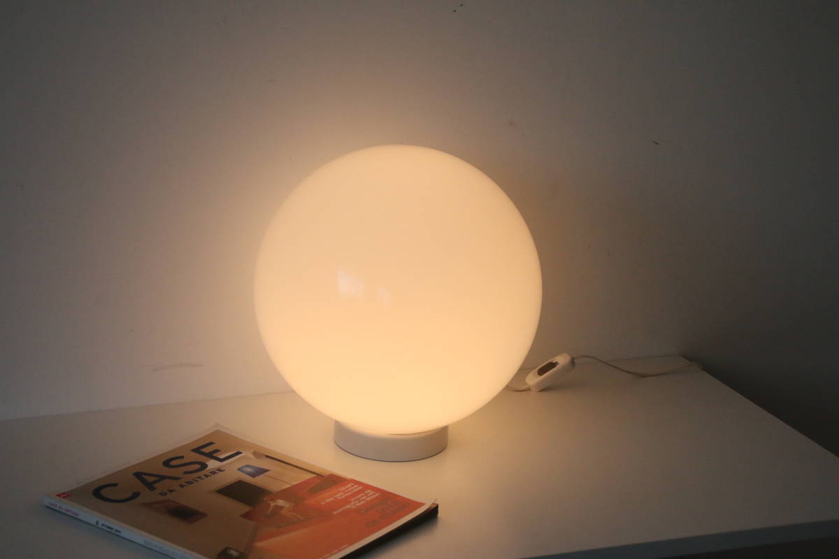 『ボール型テーブルランプ』◆検索 リンブルグ Artemideアルテック IDEEガラス ライトCassinaヤマギワ白乳色ボールランプ照明ライト_画像4