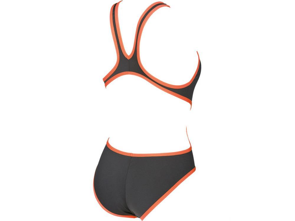 【即決】Arena アリーナ 女性用 競泳水着 Big Logo GREY-FLUO ORANGE USA28の画像2