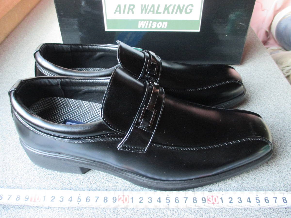 くつ　1足　新品・未使用　AIR WALKING　Wilson　サイズ27　色：黒　軽量ビジネス　クリップ性　クッション性　安定性　軽量性抜群_くつ　靴　シューズ　ウィルソン　ビジネス