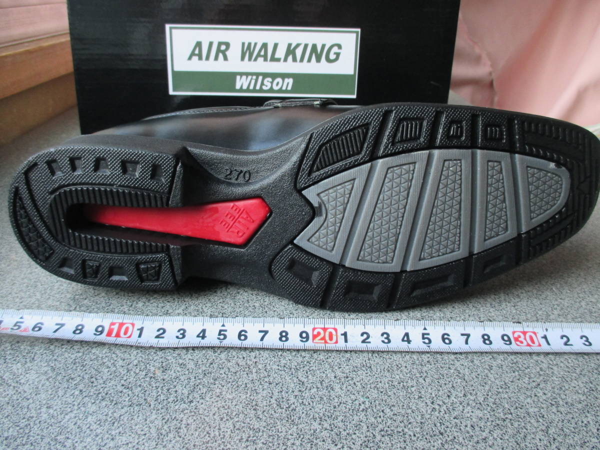 くつ　1足　新品・未使用　AIR WALKING　Wilson　サイズ27　色：黒　軽量ビジネス　クリップ性　クッション性　安定性　軽量性抜群_くつ　靴　シューズ　ウィルソン　ビジネス