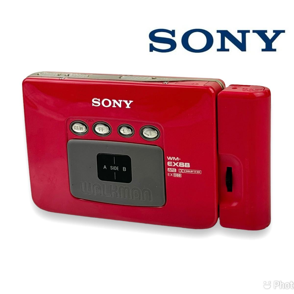 【希少品】SONY WALKMAN WM-EX88 カセットウォークマン ソニー ウォークマン ガム電池 イヤホンアダプター レトロ 音響 オーディオの画像1