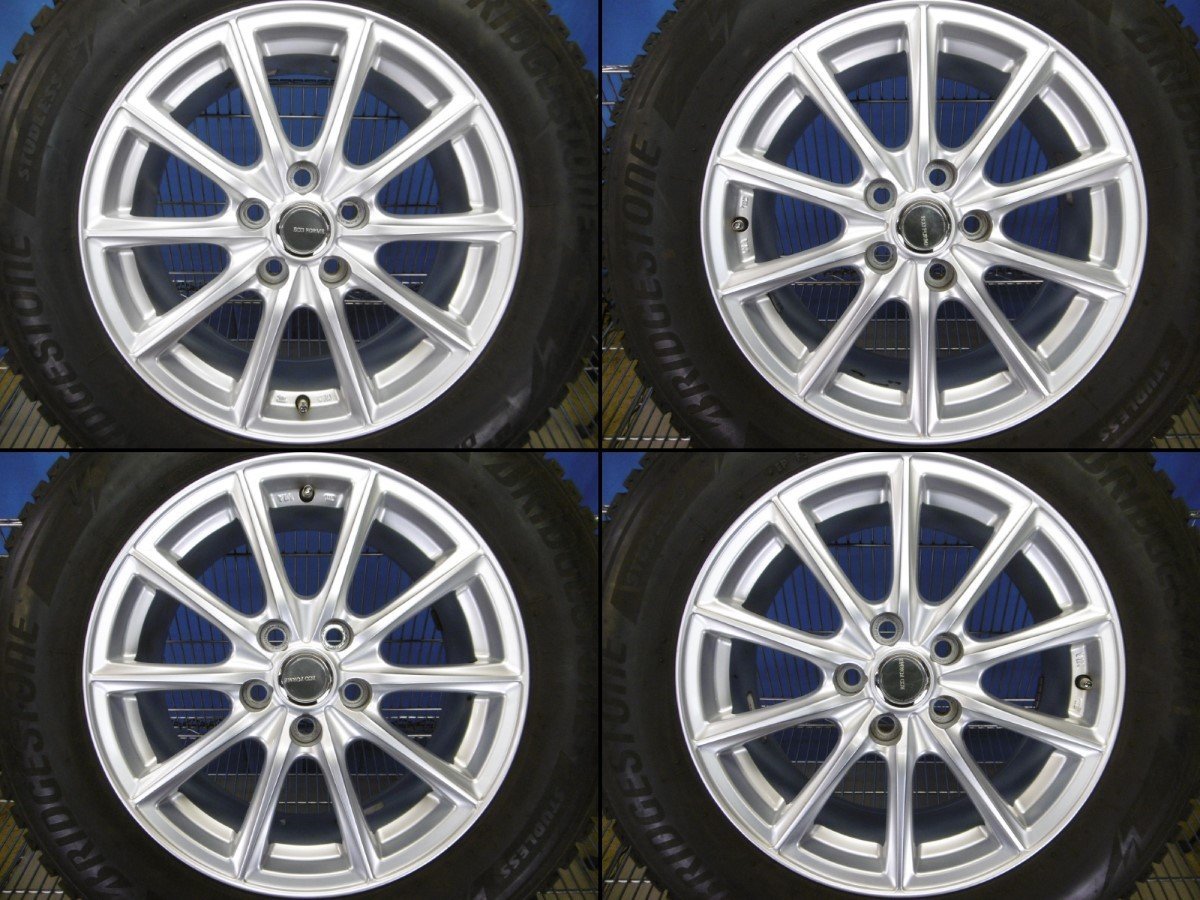 【1円開始】7.5分山！エコフォルム＋ブリザックDM-V3◆17インチ7J＋45 5穴PCD114.3●225/65R17●タイヤホイール4本●30系RAV4●(fW807_画像1