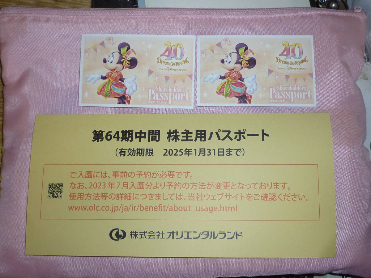 東京ディズニーリゾート☆彡株主用パスポート2枚☆彡有効期限は、2025年1月31日迄です。_画像1