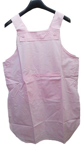 CH1018-5* new goods man and woman use apron simple wide pocket Ran type long height child care nursing nursing nurse free size pink postage 200 jpy 