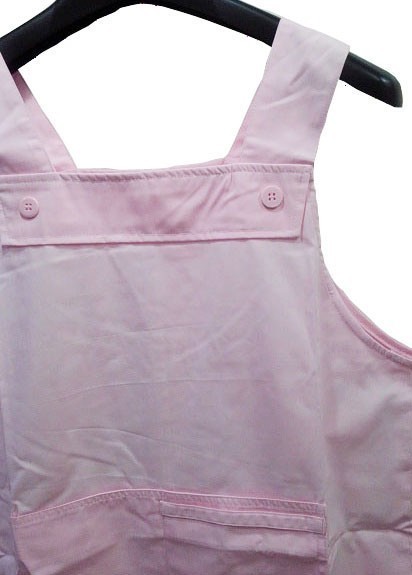 CH1018-5* new goods man and woman use apron simple wide pocket Ran type long height child care nursing nursing nurse free size pink postage 200 jpy 