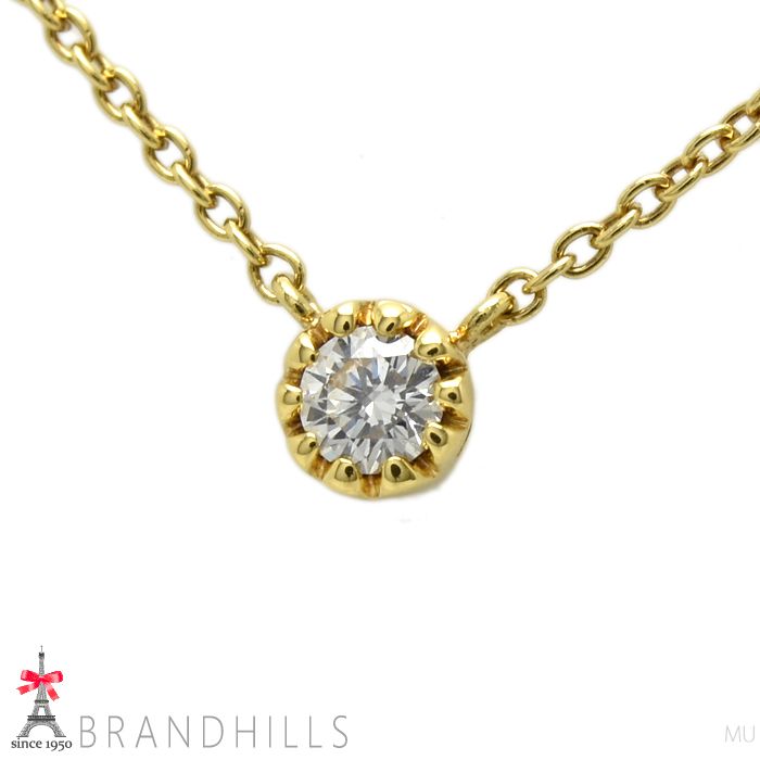 スタージュエリー ダイヤモンド 0.07ct ネックレス K18金 750YG イエローゴールド 1.5g STAR JEWELRY 美品_画像3