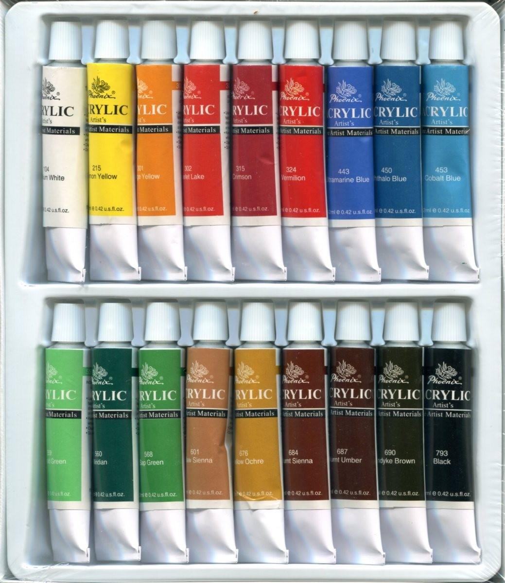 18 цветных акриловых красок набор 12 мл x 18 цветов